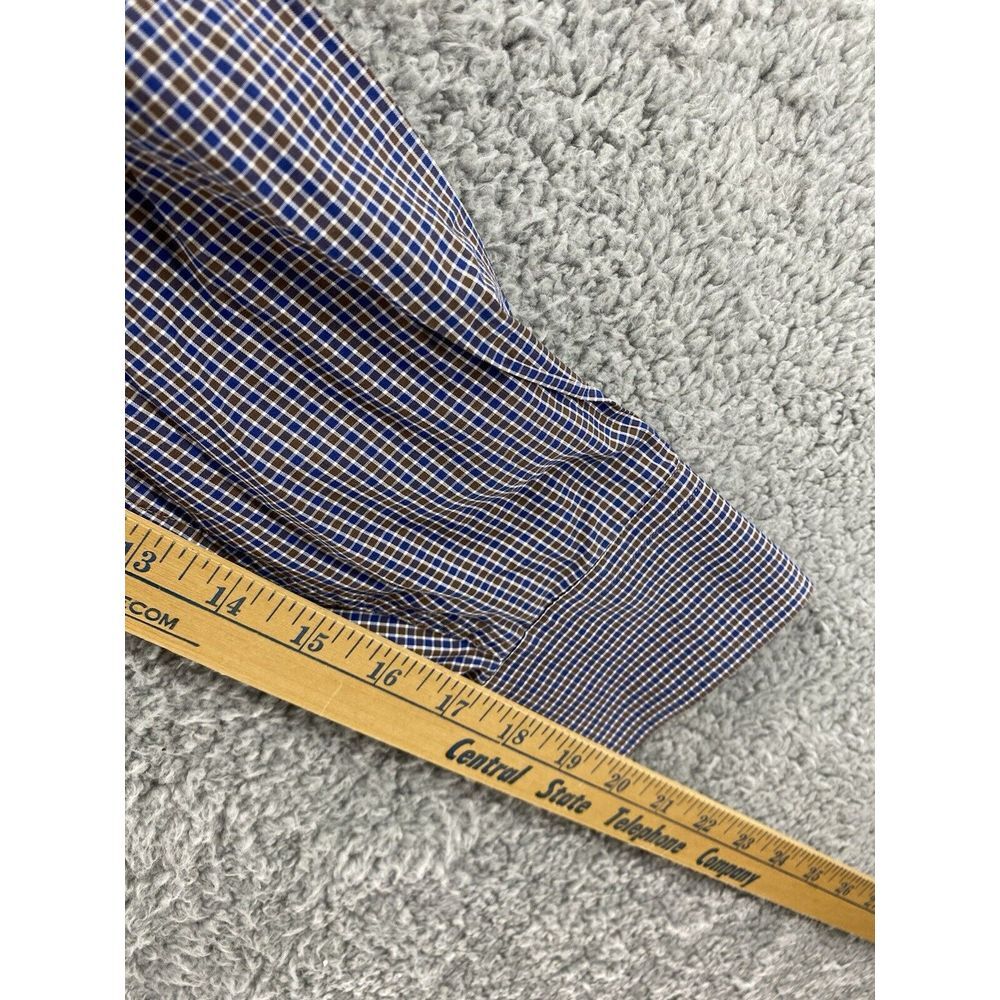 Peter Millar Long Sleeve Checker Plaid Shirt Button Down Men Size M 100% Cotton - Picture 5 of 6